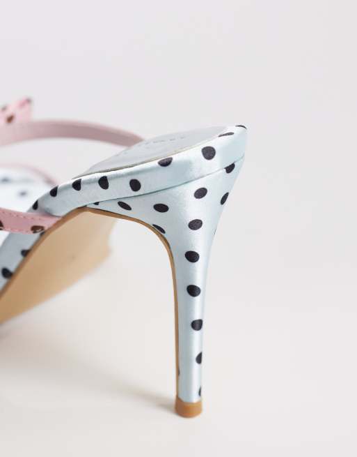 Women’s Polka Dot High Heel Sandals – Stylish Strappy Stiletto Party Heels