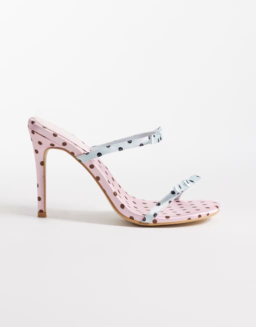 Women’s Polka Dot High Heel Sandals – Stylish Strappy Stiletto Party Heels